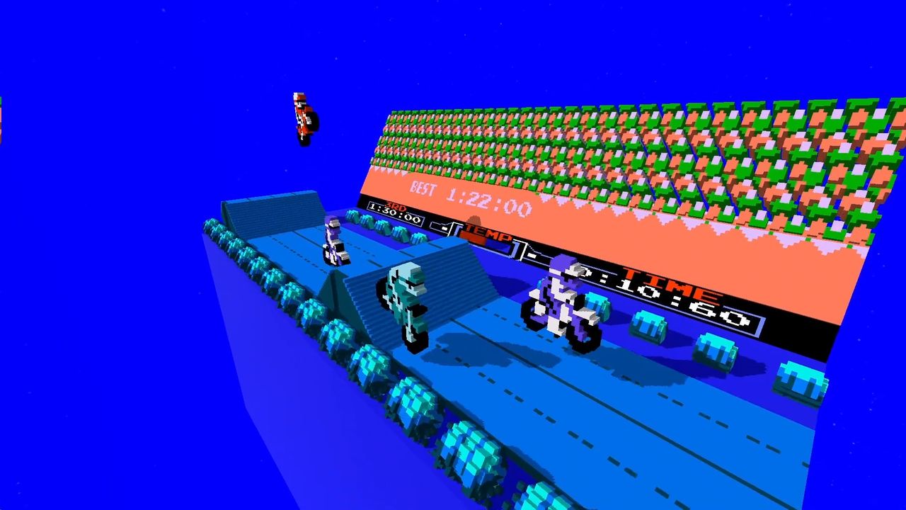 Excitebike in 3dSen — first-person VR view