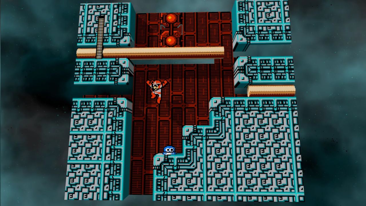 Mega Man 2 in 3dSen — Metal Man stage with gears