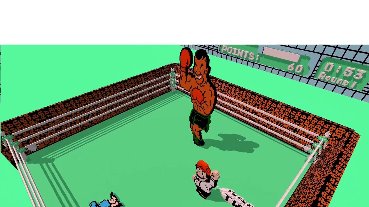 Mike Tyson's Punch-Out!! in 3dSen — view from the mat