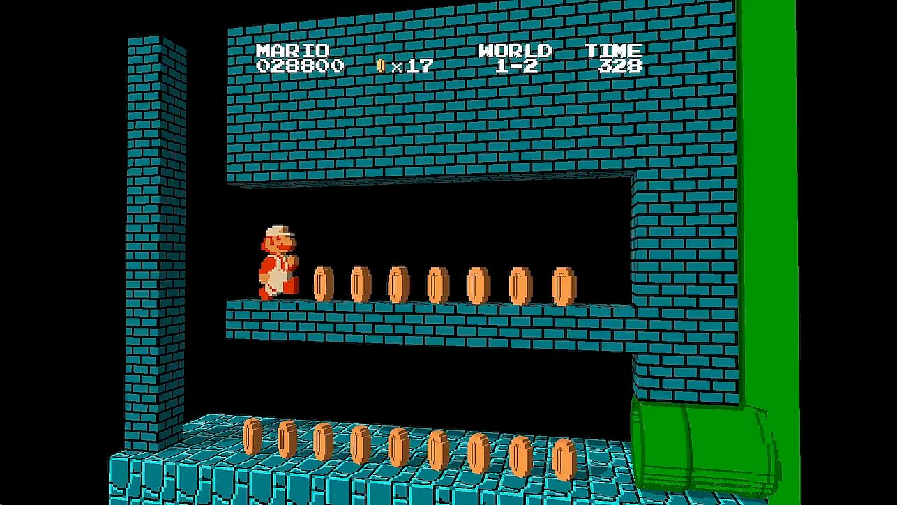 Super Mario Bros. in 3dSen — pipe and Piranha Plant
