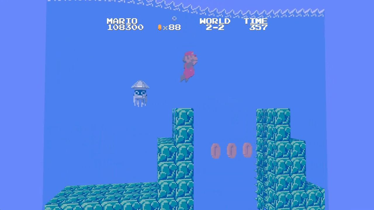 Super Mario Bros. in 3dSen — free camera angle
